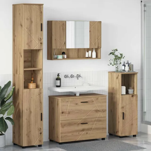 vidaXL Badkamermeubelset 4 st Artisan Eiken 35 x 30 x 192 cm Bruin