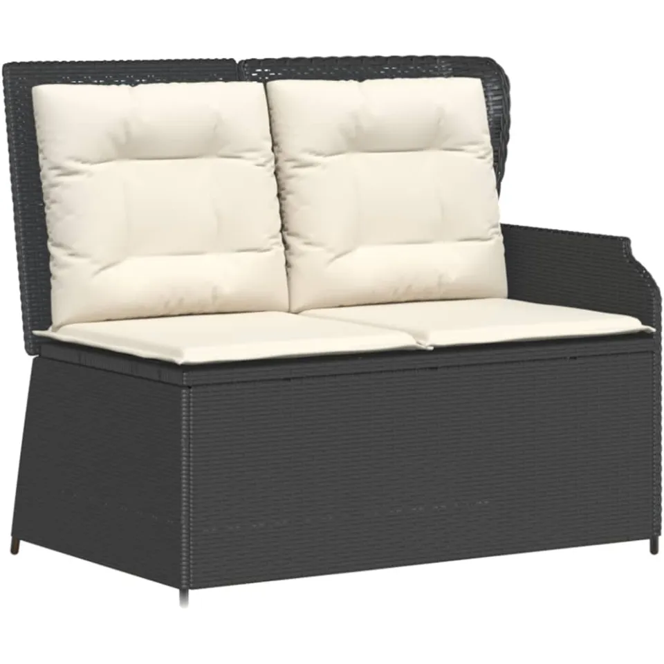 vidaXL 5-delige Loungeset met kussens poly rattan zwart, foto 4