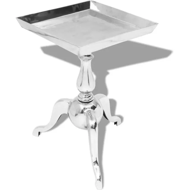 vidaXL Bijzettafel - vierkant - aluminium - zilver
