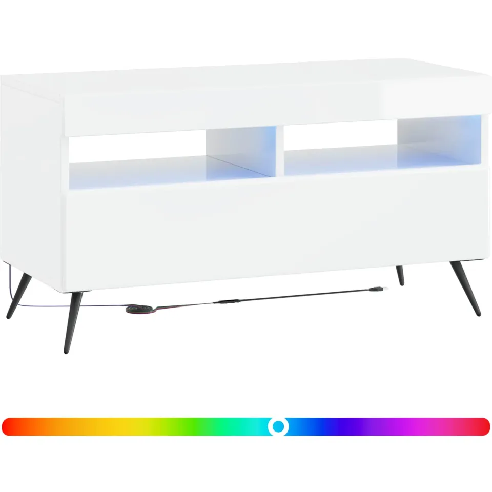 vidaXL LED tv-meubel BREDA Hoogglans Wit Bewerkt hout, foto 3