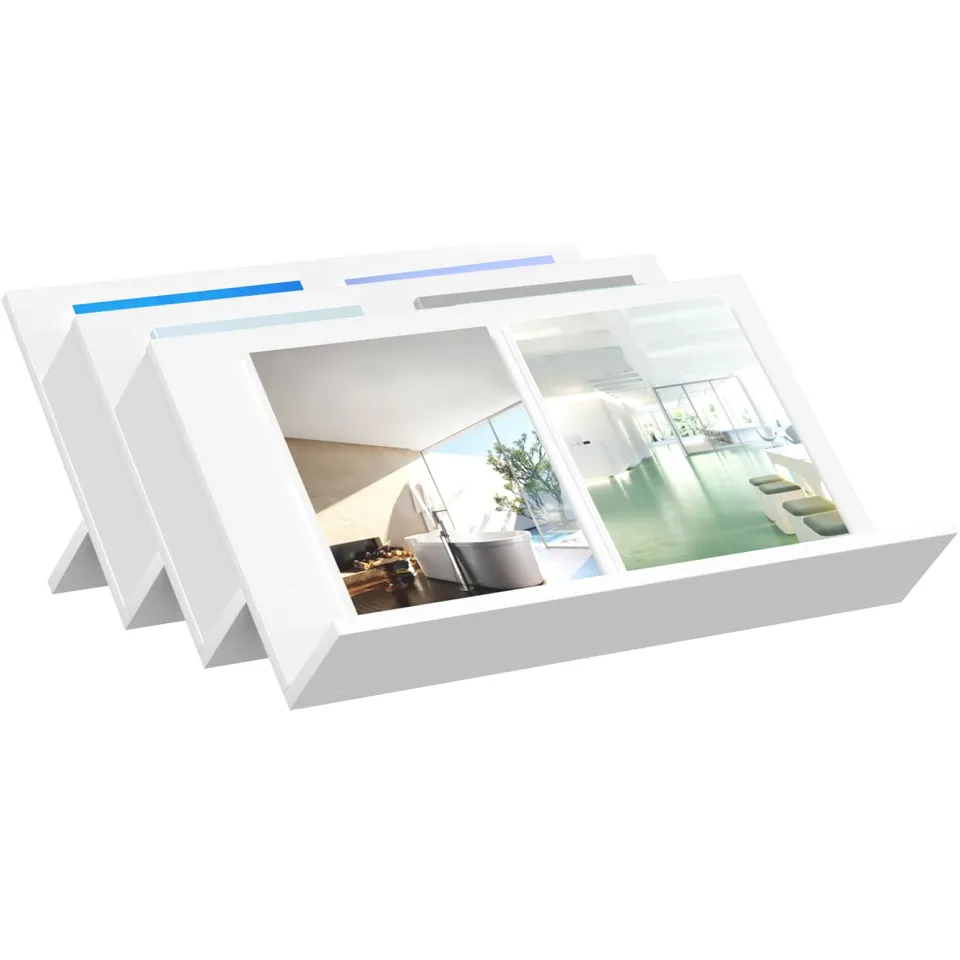 vidaXL Tijdschrift Rek met plank Wit 65 x 53 x 28,5 cm Bewerkt hout