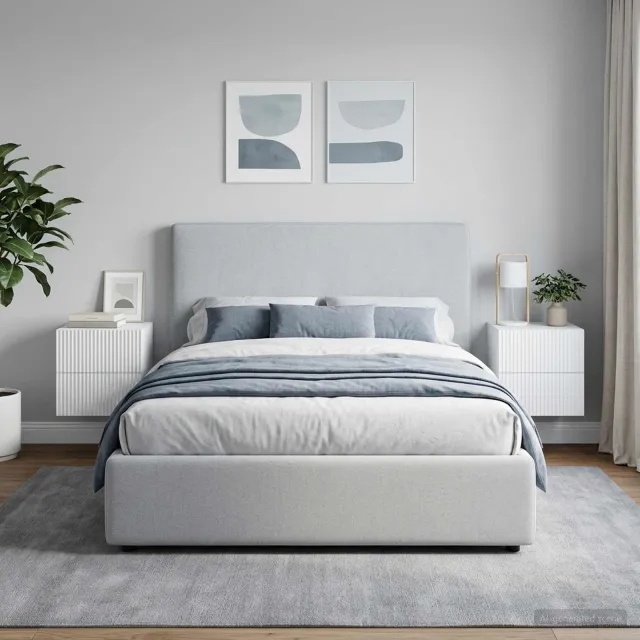 vidaXL Wandbeugel Bedkast 2 st Wit 33 x 34,5 x 40 cm Bewerkt hout, foto 2