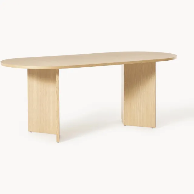 Westwing Collection Ovale houten eettafel Toni, in verschillende formaten Beige