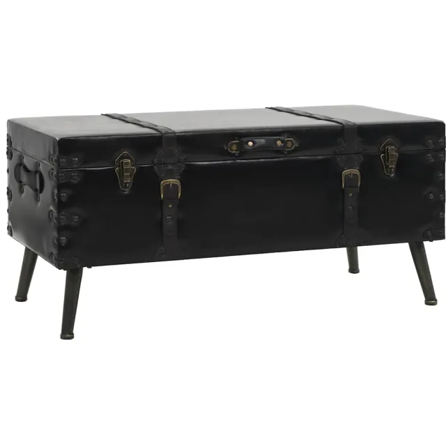 vidaXL Salontafel 102x51x48 cm MDF en staal Zwart