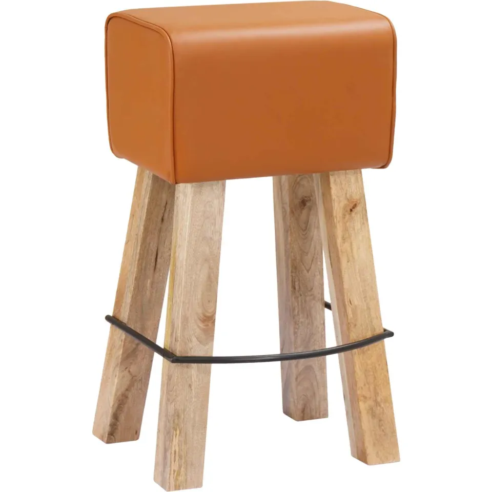 vidaXL Barkruk 2 st Bruin 44 x 33 x 74 cm Echt Leer