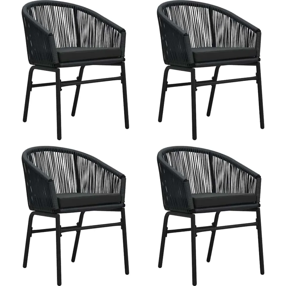 vidaXL 5-delige Tuinset zwart