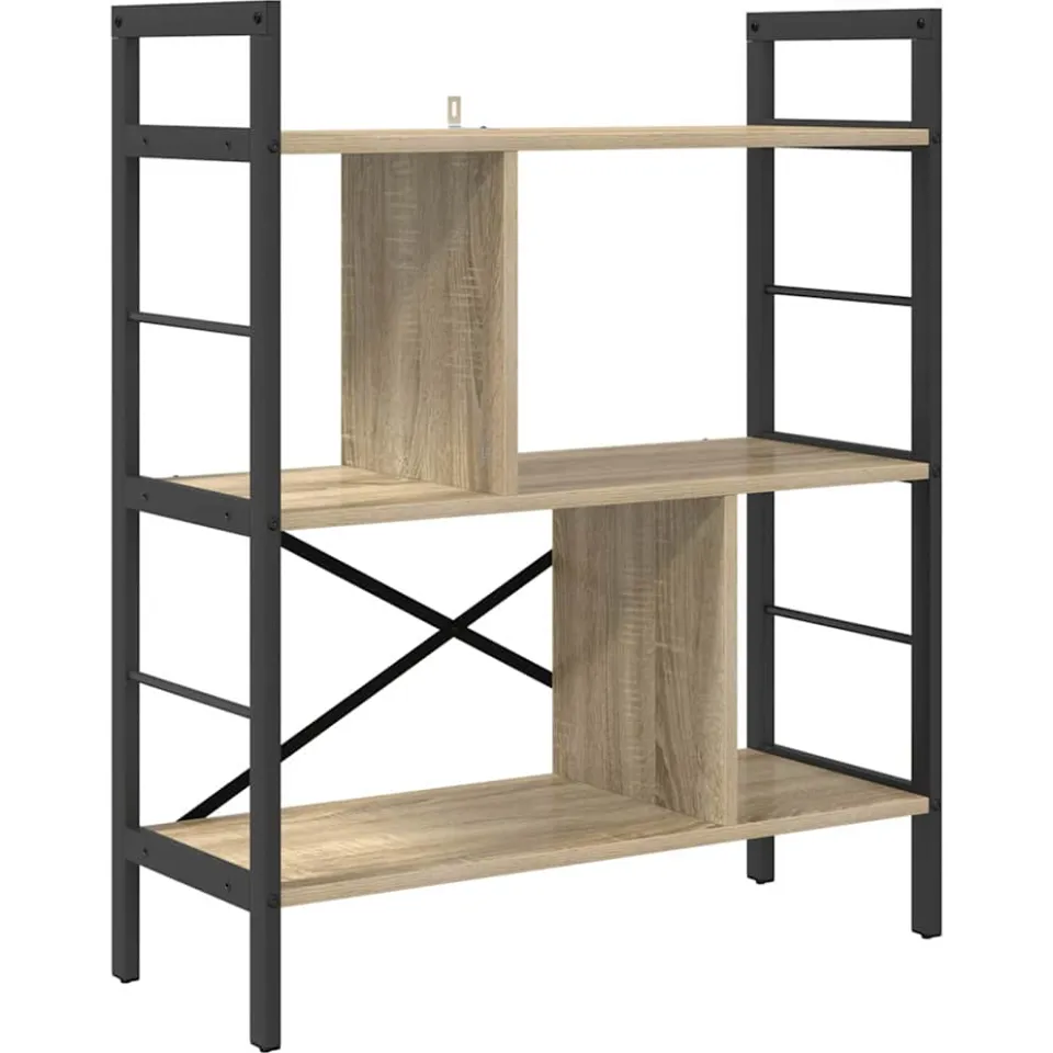 vidaXL Boekenkast 5-laags 75 x 30 x 91 cm Bewerkt hout Sonoma Eiken, foto 3