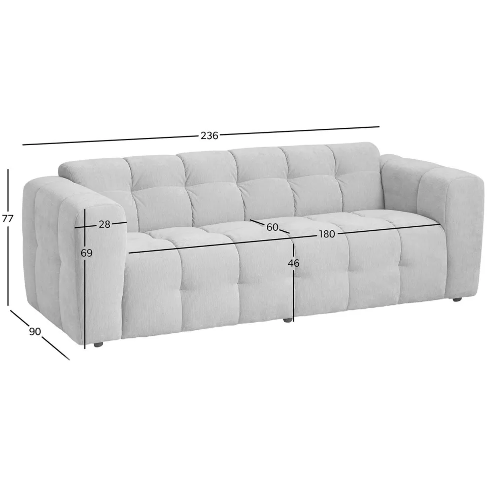 NOUS Living Lina 3-zitsbank beige