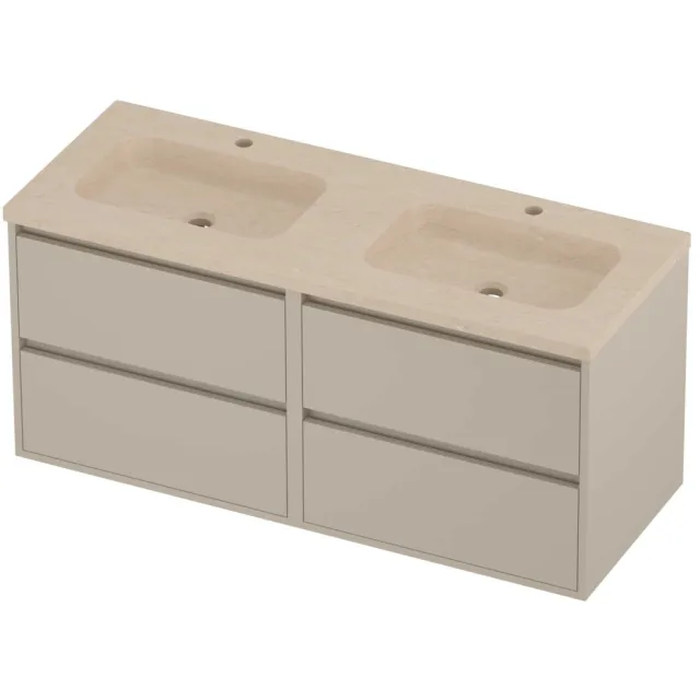 Proline Rollo Badmeubelset Hardsteen Elegant Greeploos 120x46x54 cm Sand Stone Soft Linen Beige