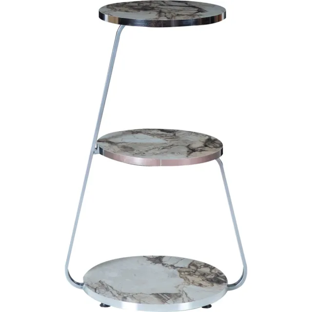 en.casa Bijzettafel Sipoo 74x46x37cm marmer wit
