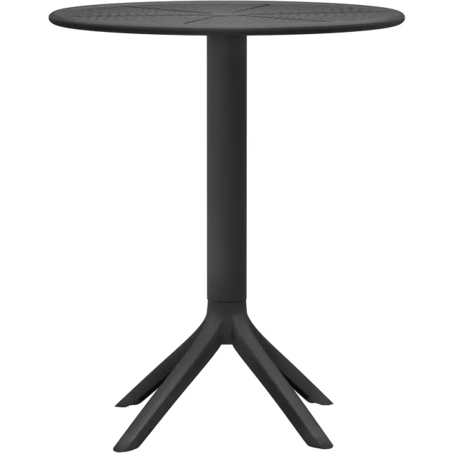 CLP Lacota Tuintafel - Rond 60 cm - Weerbestendig - UV-bestendig - Voor balkon - zwart