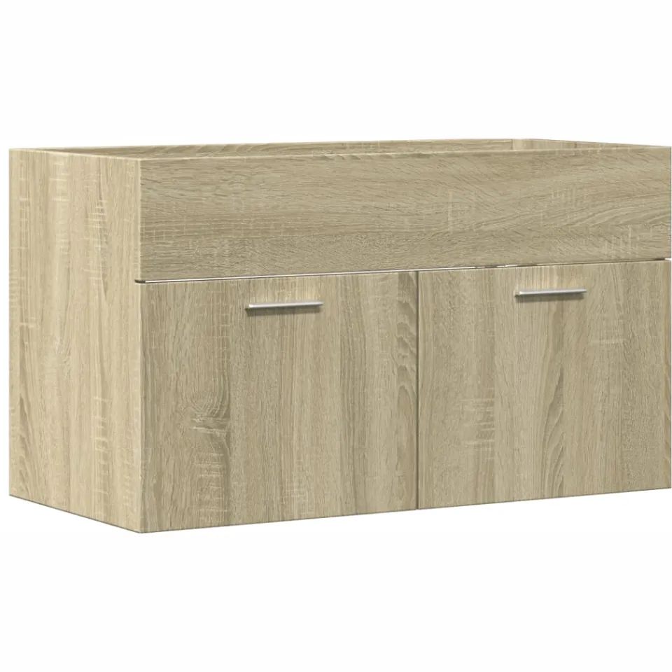 vidaXL Wastafelkast 90x38,5x46 cm bewerkt hout sonoma eikenkleurig, foto 3