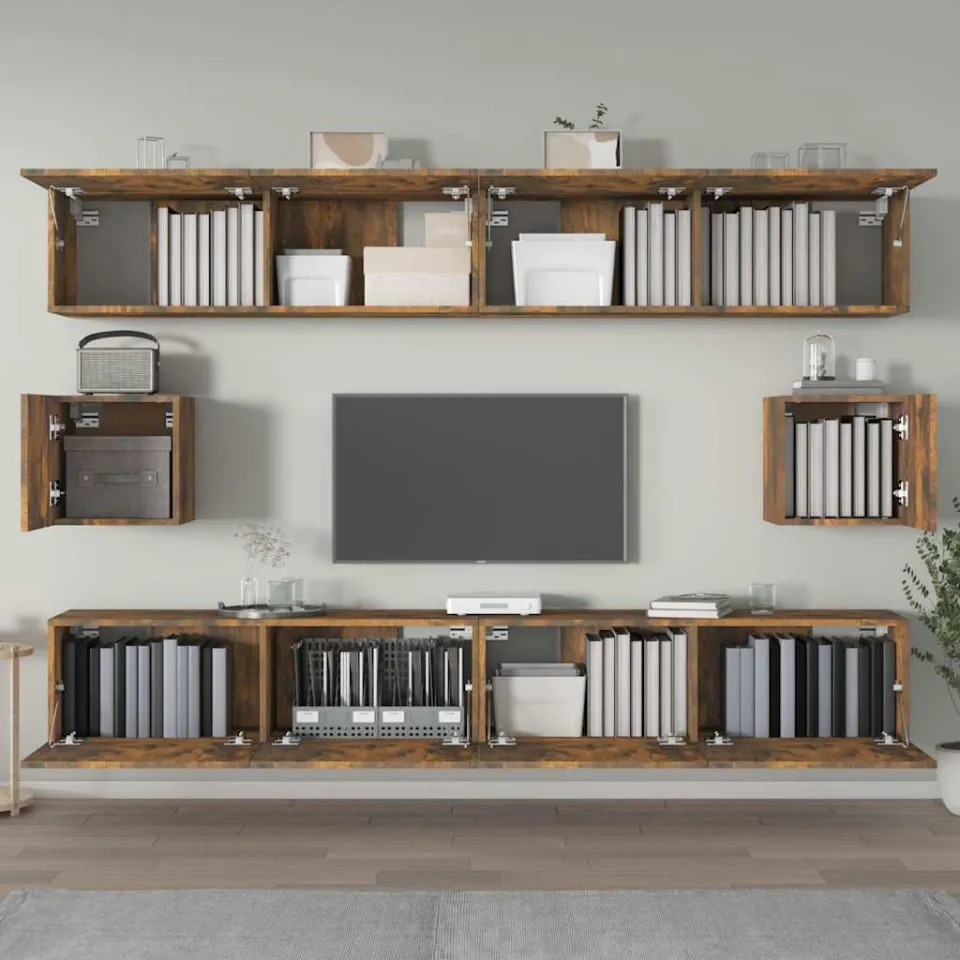 vidaXL 6-delige Tv-meubelset bewerkt hout gerookt eikenkleurig, foto 3