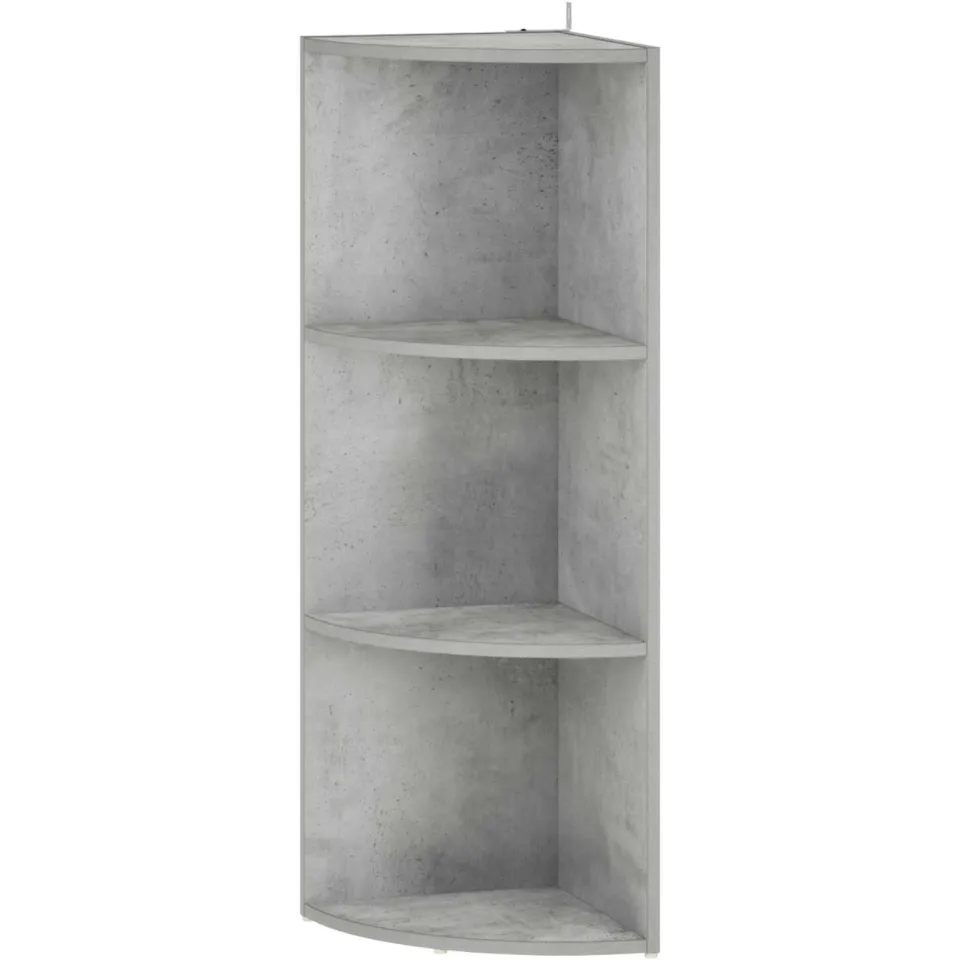vidaXL Hoekplank 3-laags 41,5 x 41,5 x 107,5 cm Bewerkt hout grijs, foto 3
