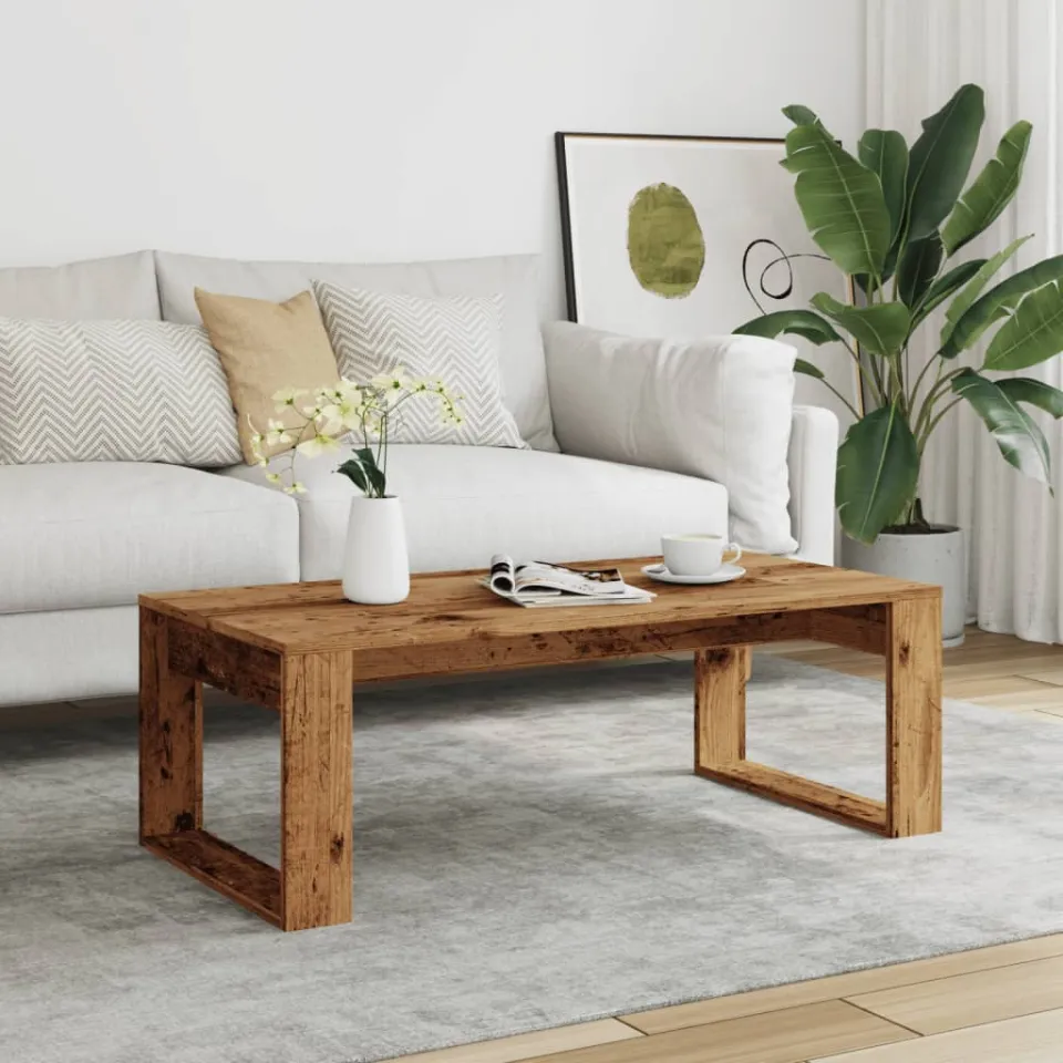 vidaXL Salontafel 102x50x35 cm bewerkt hout oude houtkleurig bruin, foto 3