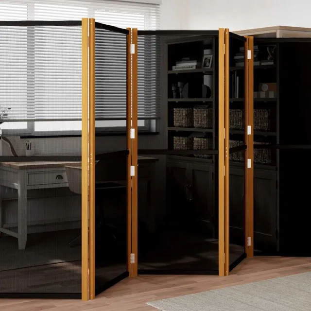 vidaXL Kamerscherm met 5 panelen 350x180 cm zwart, foto 2