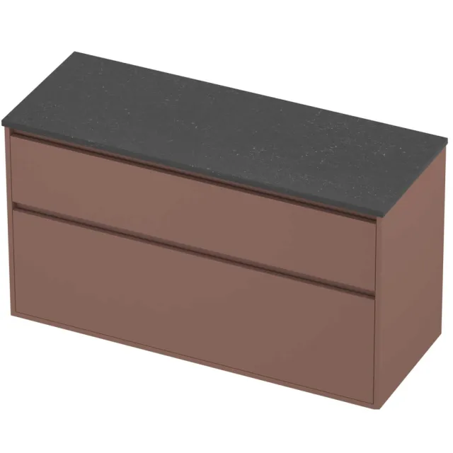 Proline Deck Badmeubelset Hardsteen Greeploos 2 Laden 120x46x67 cm Blue Stone Beauty Blush Rosé Goud