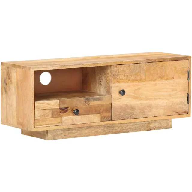 vidaXL Tv-meubel 90x30x35 cm massief mangohout Wit