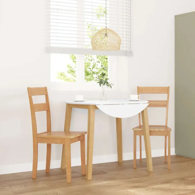 vidaXL Eetkamerstoelen 2 st massief hout naturel rubber Bruin