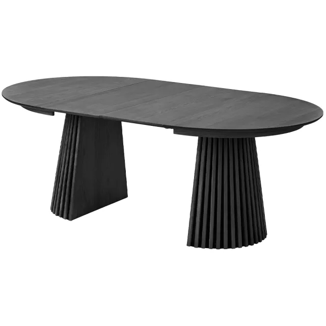 Artichok Alko uitschuifbare houten eettafel zwart - Ø 120 tot 200 cm