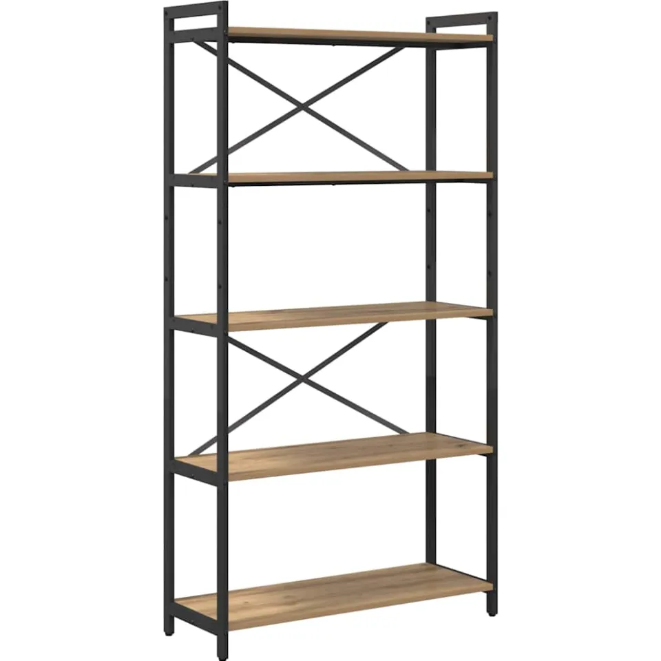 vidaXL Boekenkast 80 x 30 x 155 cm Bewerkt hout Artisan Eiken, foto 3