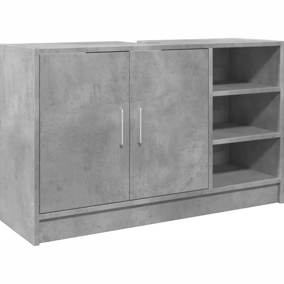 vidaXL Wastafelkast 90x29x55 cm bewerkt hout betongrijs