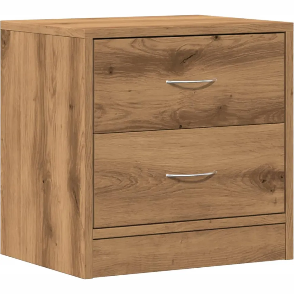 vidaXL Nachtkastje 40x30x40 cm bewerkt hout artisanaal eikenkleurig