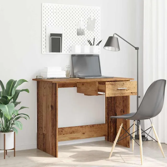 vidaXL Bureau Oudhout 100 x 50 x 76 cm Bewerkt hout bruin, foto 2