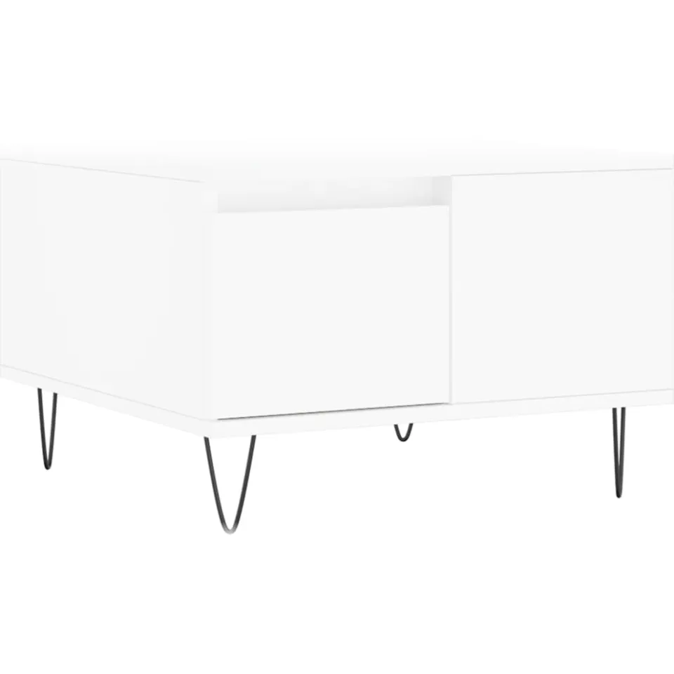 vidaXL Salontafel 55x55x36,5 cm bewerkt hout wit, foto 3