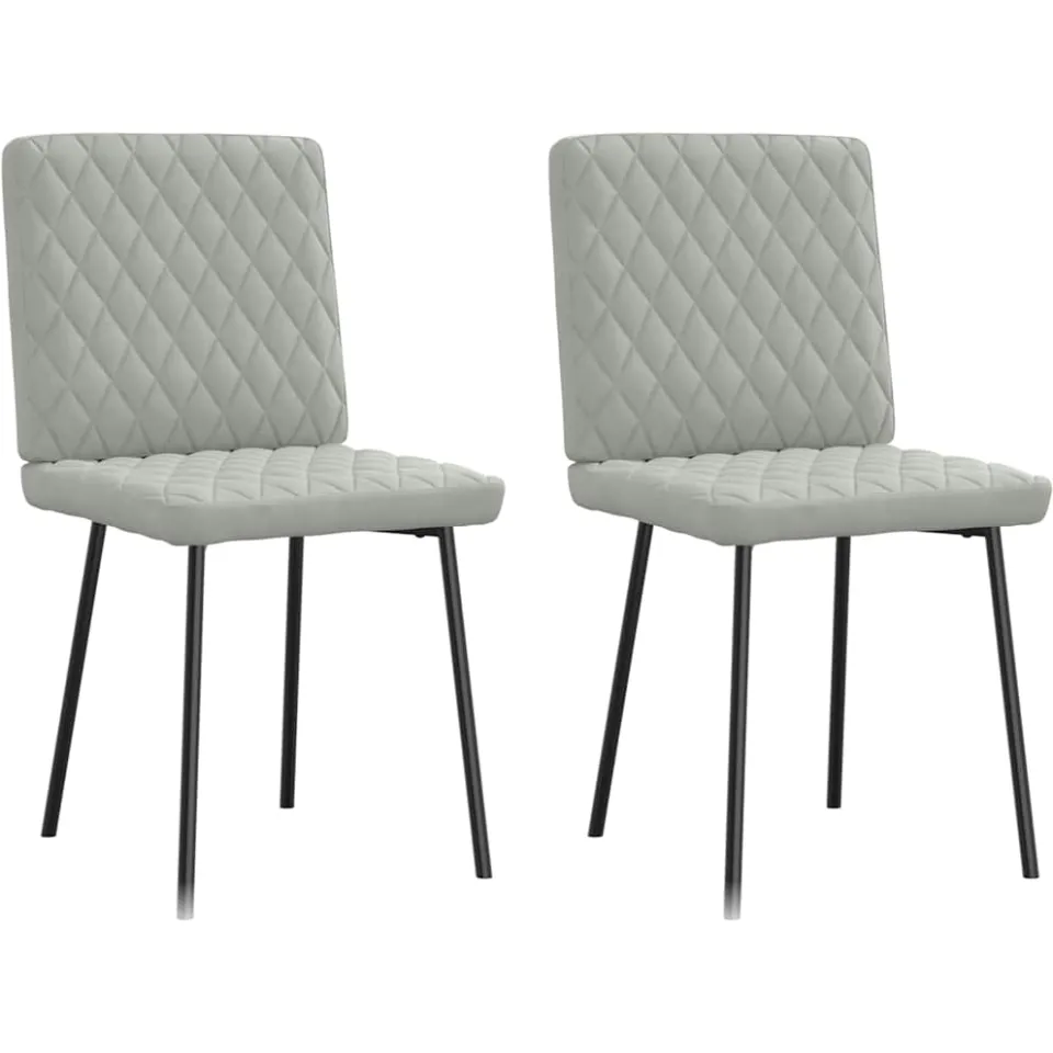 vidaXL Eetkamerstoelen 2 st fluweel lichtgrijs grijs, foto 3