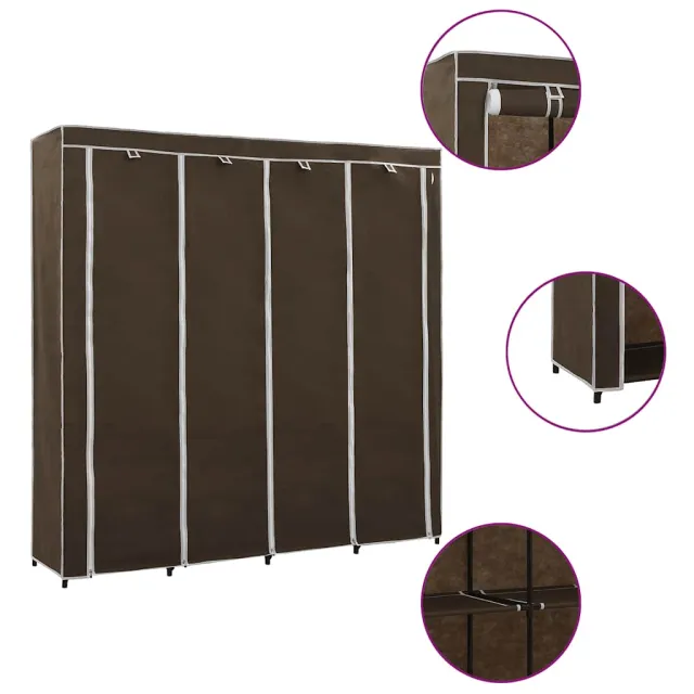 vidaXL Kledingkast met 4 vakken 175x45x170 cm bruin