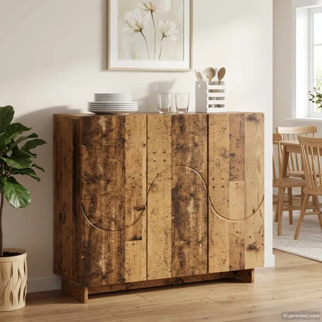 vidaXL Dressoir Oud hout 85,5 x 31 x 75 cm Bewerkt hout Bruin