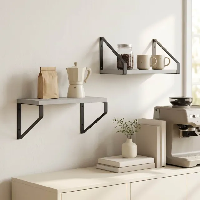 vidaXL Wandschappen 2 st Betongrijs 30 x 16 x 15,5 cm