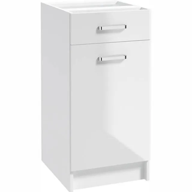 STAMAR Keukenonderkast 40 cm - hoogglans wit - 1 lade, 1 deur en 1 legplank