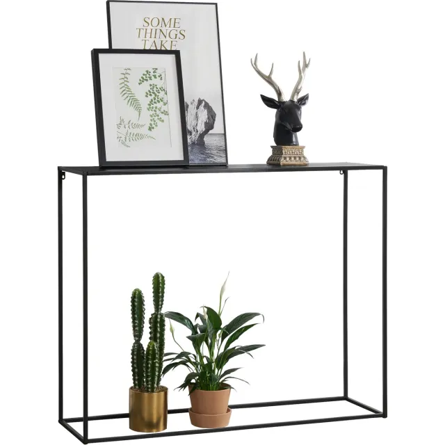 en.casa [en.casa] Consoletafel 92x115x32 cm zwart mat