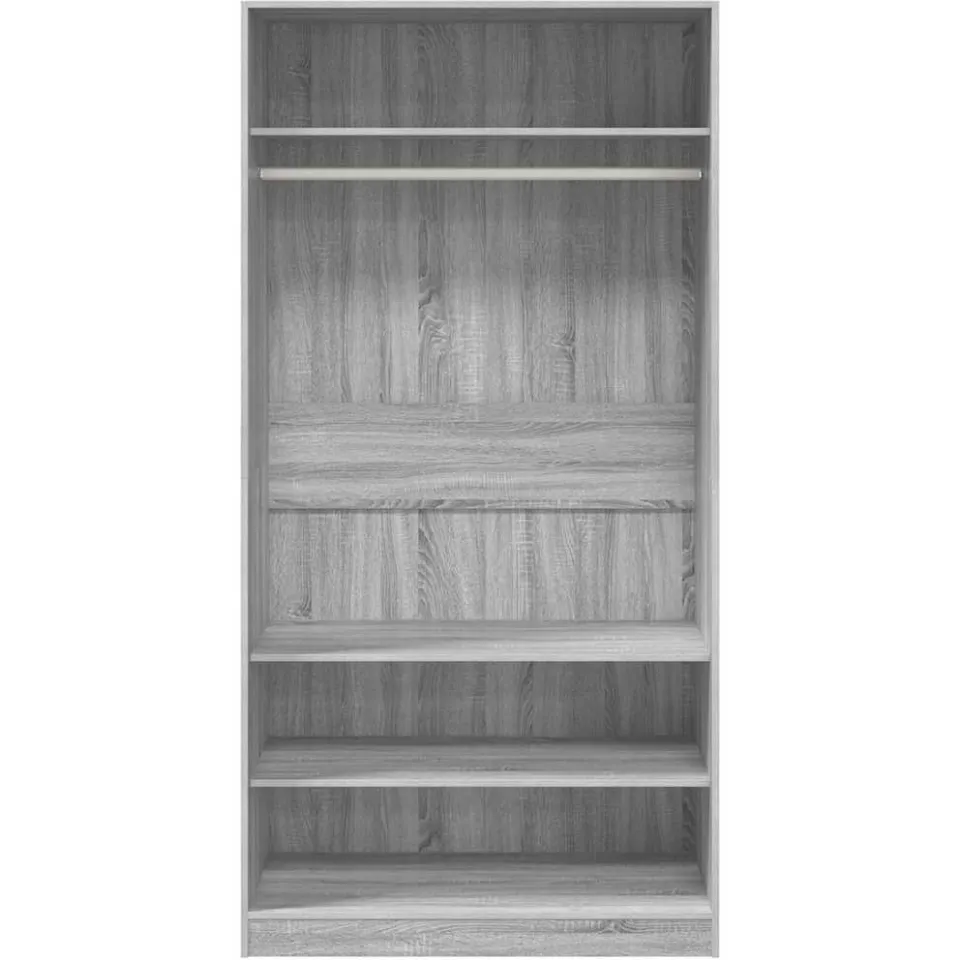 vidaXL Kledingkast 100x50x200 cm bewerkt hout grijs sonoma eikenkleur
