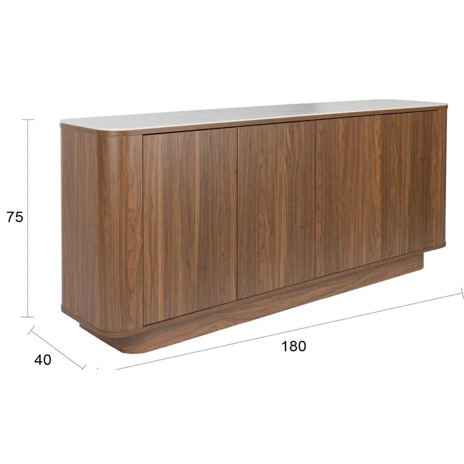 Housecraft Living Almira hoog dressoir walnoot, foto 6