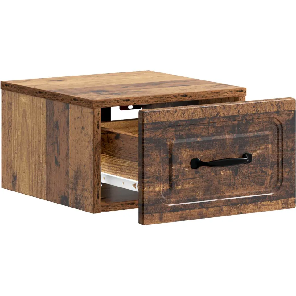 vidaXL Wandbeugel Bedkast Oud hout 34,5 x 33 x 20 cm Bewerkt hout bruin, foto 4