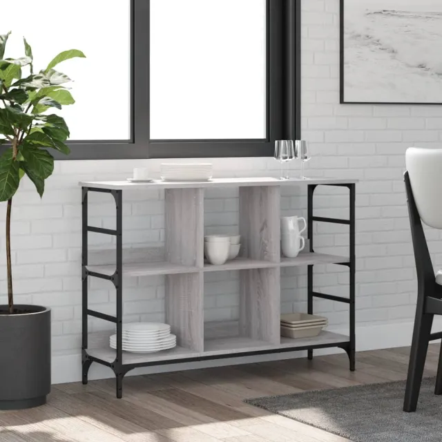 vidaXL Dressoir 102x32x73,5 cm bewerkt hout grijs sonoma eikenkleurig, foto 2
