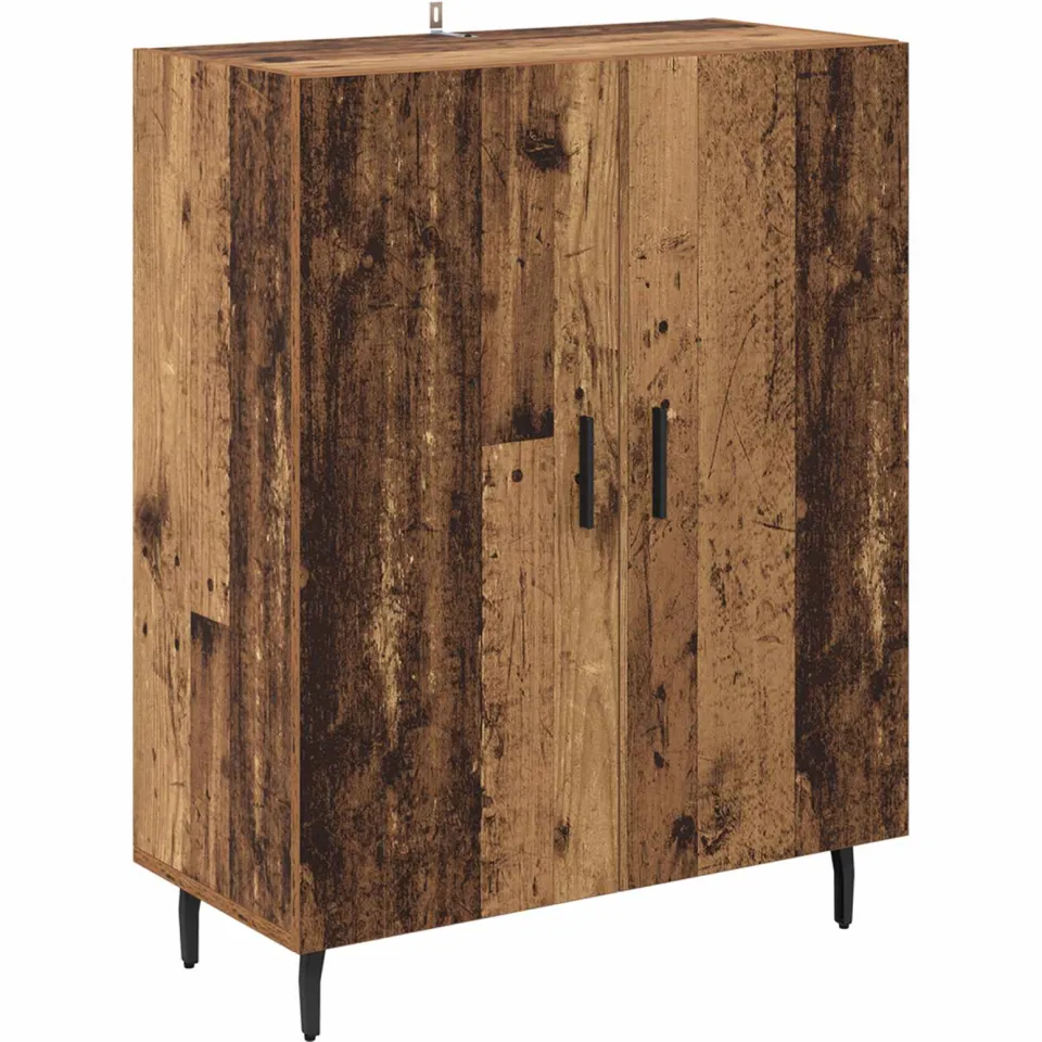 vidaXL Dressoir Oudhout 69,5 x 34 x 90 cm Bewerkt hout bruin, foto 3