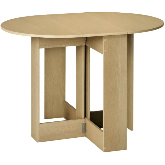 Homcom Opklapbare eettafel - Spaanplaat - 104x76x73,7cm - Eiken