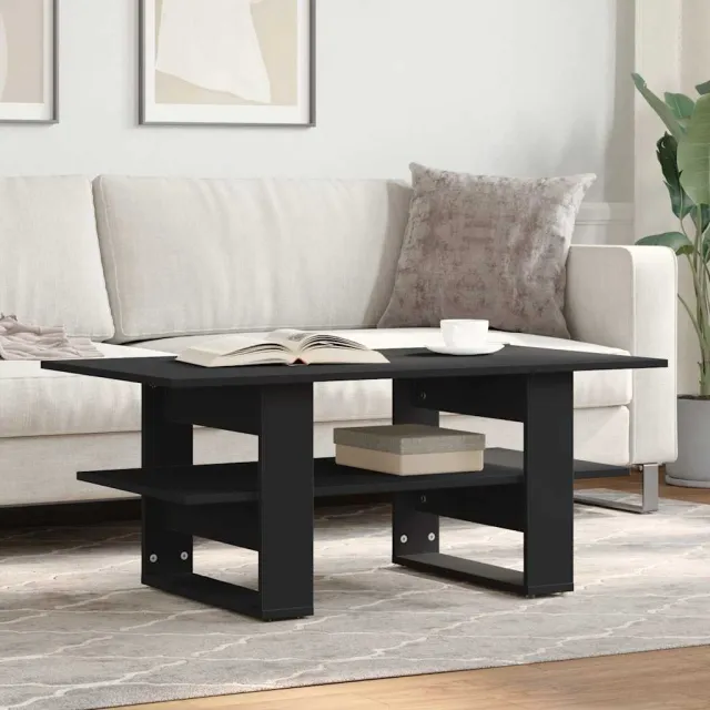 vidaXL Salontafel 102x55x42 cm bewerkt hout zwart, foto 2