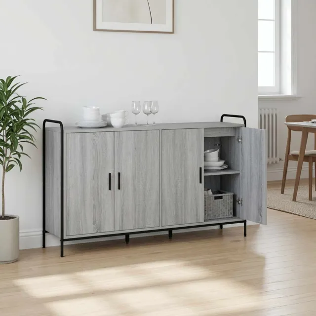 vidaXL Dressoir Grijs Sonoma 97 x 33 x 81 cm Bewerkt hout