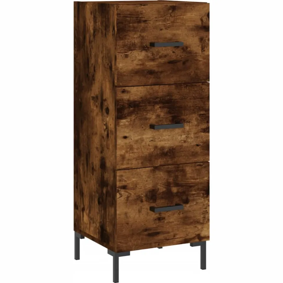 vidaXL Dressoir 34,5x34x90 cm bewerkt hout gerookt eiken, foto 3