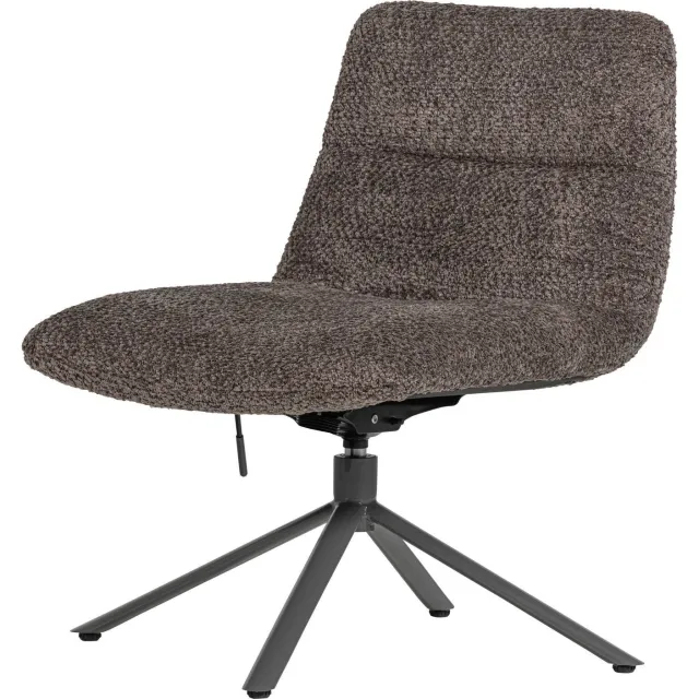 WOOOD Soren Draaifauteuil Verstelbaar - Wollig - Grijs - 82x73x62 brown
