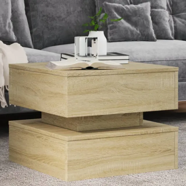 vidaXL Salontafel met LED-verlichting 50x50x40 cm sonoma eiken