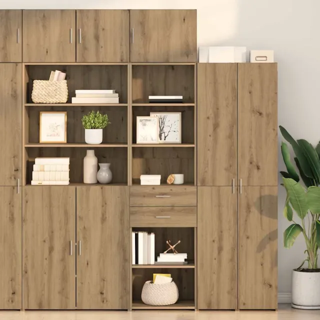 vidaXL Highboard Artisan Eiken 50 x 42,5 x 185 cm Bewerkt hout, foto 2