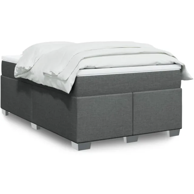 vidaXL Boxspring met matras stof donkergrijs 120x190 cm grijs