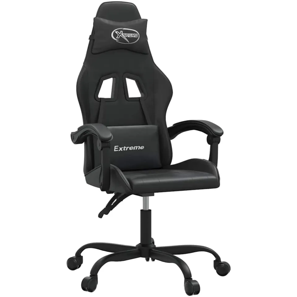 vidaXL Gamestoel draaibaar kunstleer zwart, foto 3