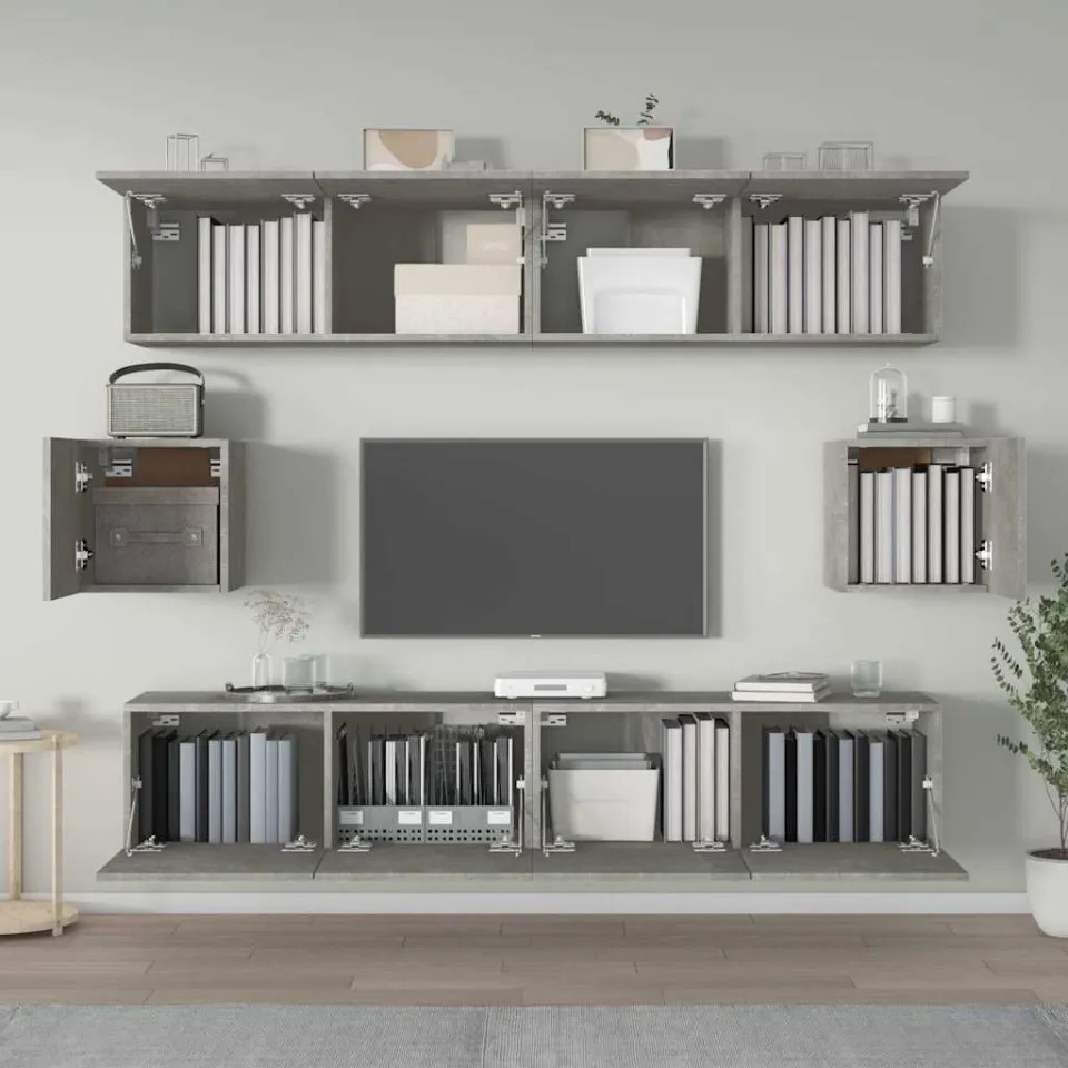 vidaXL 6-delige Tv-meubelset bewerkt hout betongrijs grijs, foto 3